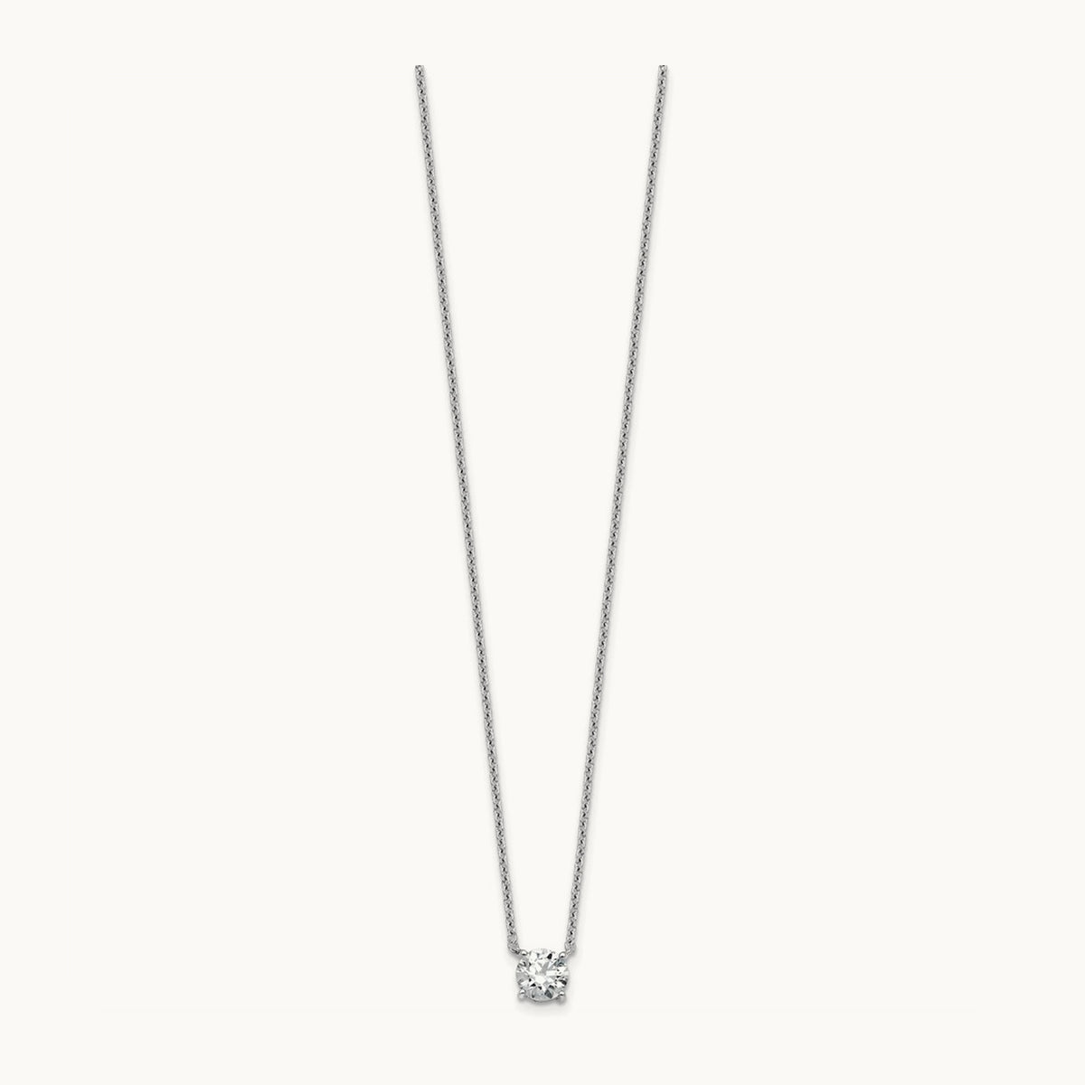 Four-Prong Solitaire Necklace, 0.50-4.00 ct tw Lab-Grown Diamond — 14K White Gold