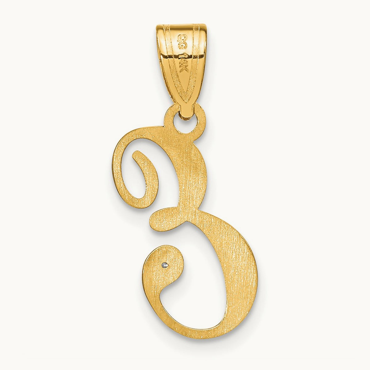 Script Initial Pendant with Diamond — E