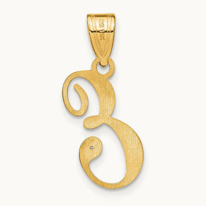 Script Initial Pendant with Diamond — E