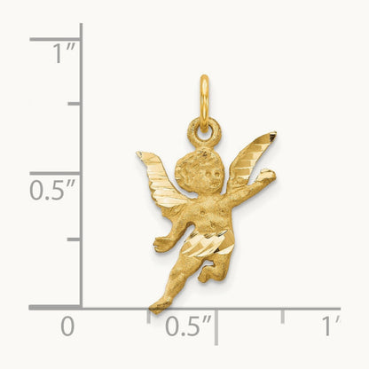 Diamond-cut Angel Charm, 14K