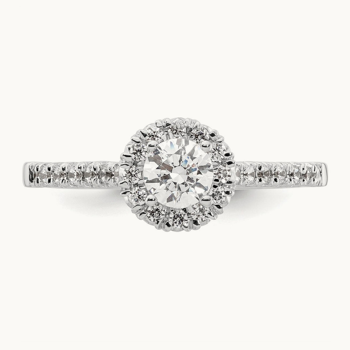 Semi-Mount Engagement Ring, 0.25-0.50 ct tw Lab-Grown Diamond — 1/4 ct, 14K White Gold, 7
