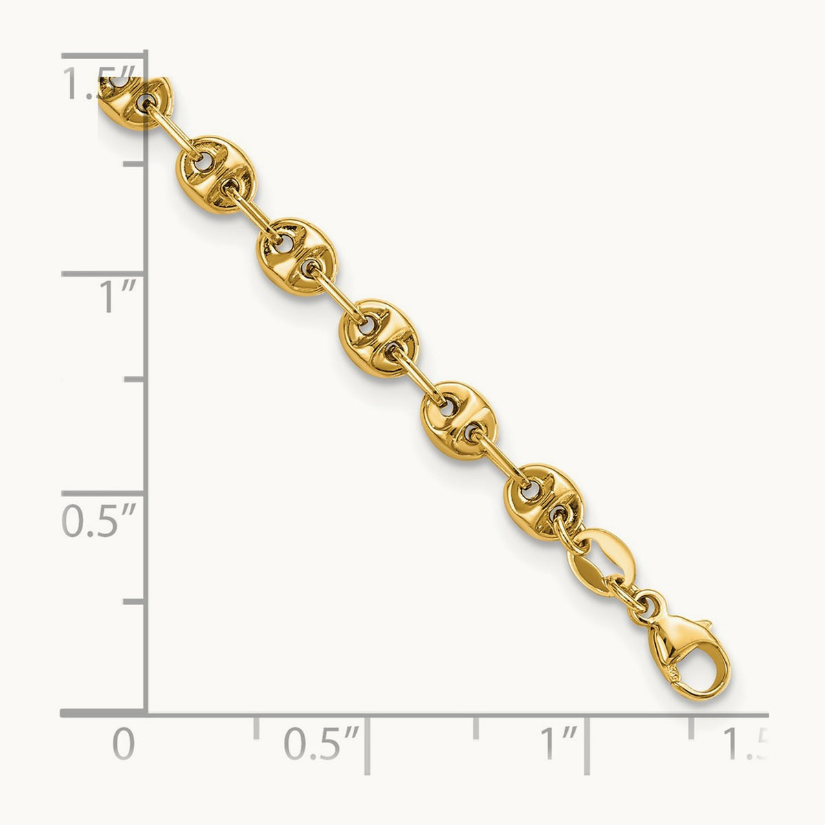Polished Fancy Link Bracelet, 14K