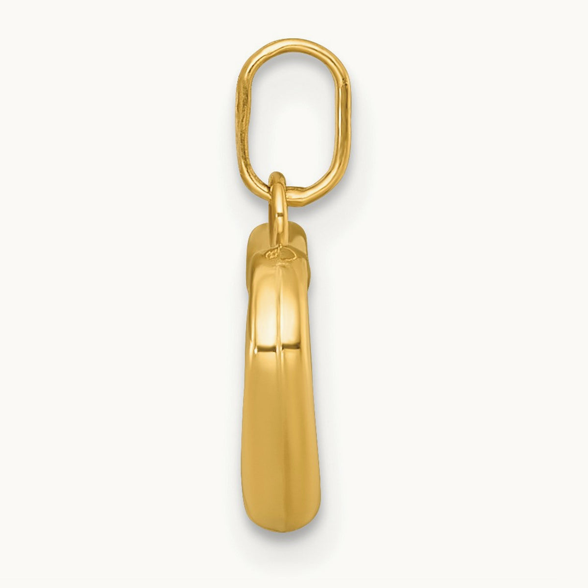 Polished Open Heart Charm Pendant, 14K