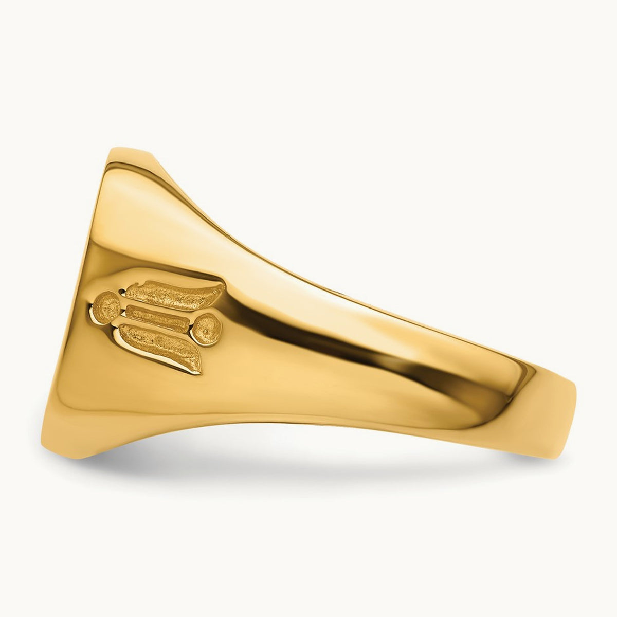 Men's Polished and Grooved (No Enamel) Masonic Ring, 14K