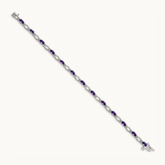 Diamond and Amethyst Bracelet — 14K White Gold
