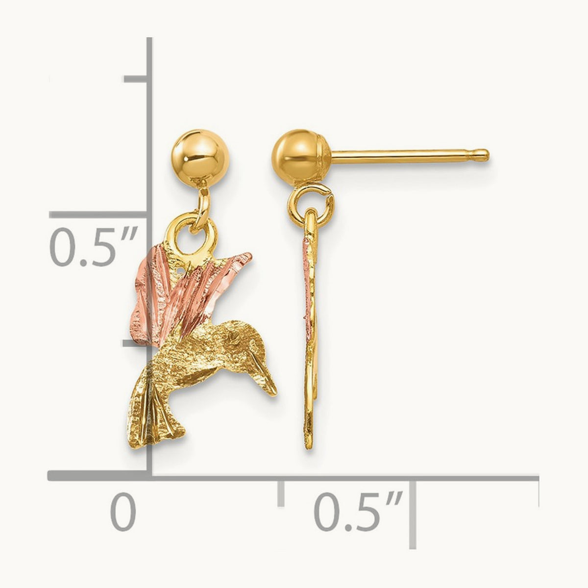 Black Hills Gold Post Dangle Earrings