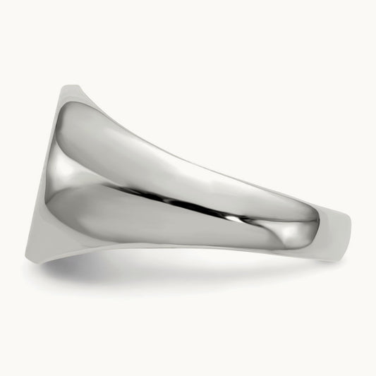 13.5x12. Closed Back Mens Signet Ring, 5mm, 14K White Gold