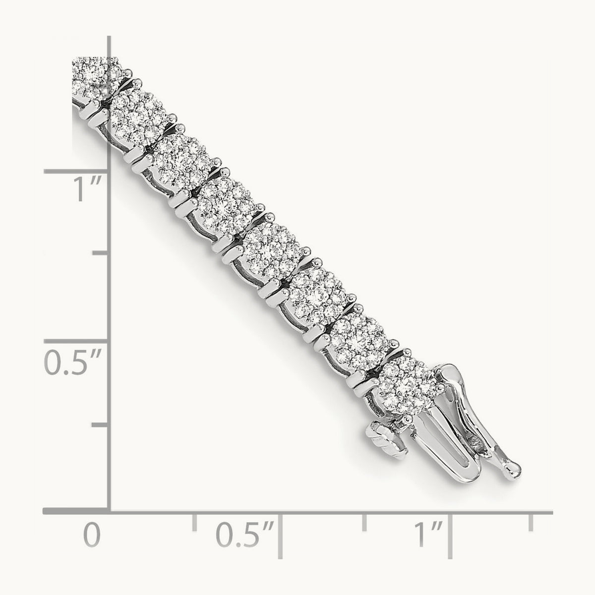 Cluster Setting Diamond Bracelet, 14K White Gold