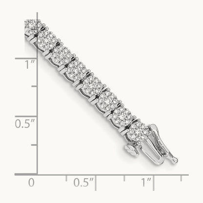 Cluster Setting Diamond Bracelet, 14K White Gold