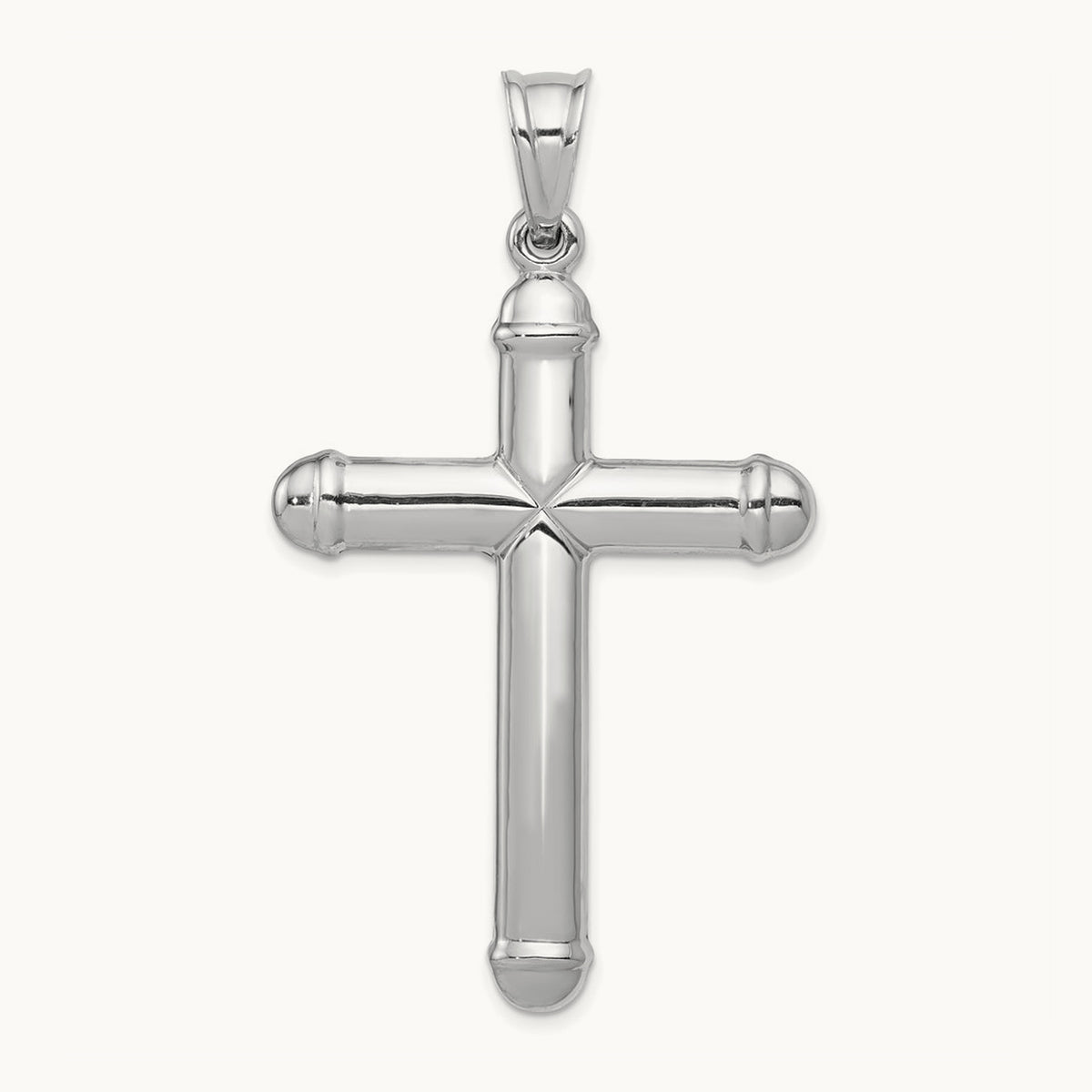 Reversible Crucifix Pendant — 14K White Gold, 56mm