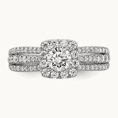 Halo Engagement Ring, 1.00 ct tw Lab-Grown Diamond
