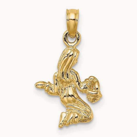 3-D Virgo Zodiac Charm, 14K