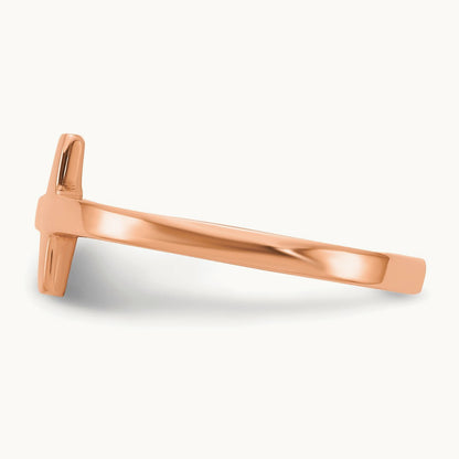 Sideways Cross Ring — 14K Rose Gold, 7