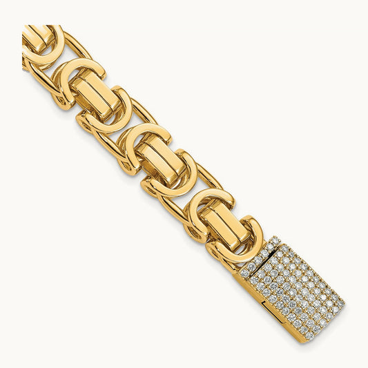 Hand-polished Fancy Link Diamond Clasp Bracelet — photo set