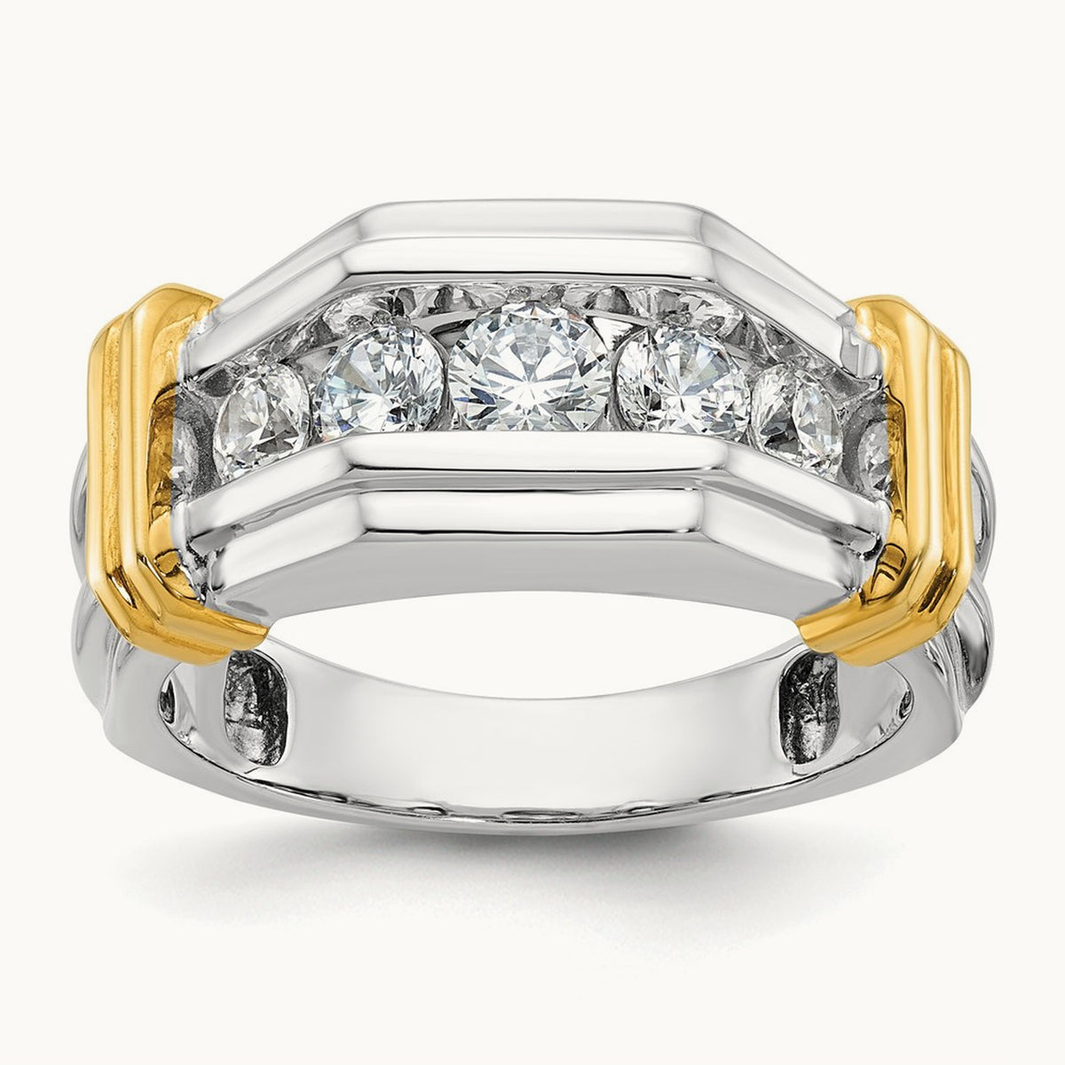 5 Stone Men's Ring, 1.00 ct tw Lab-Grown Diamond
