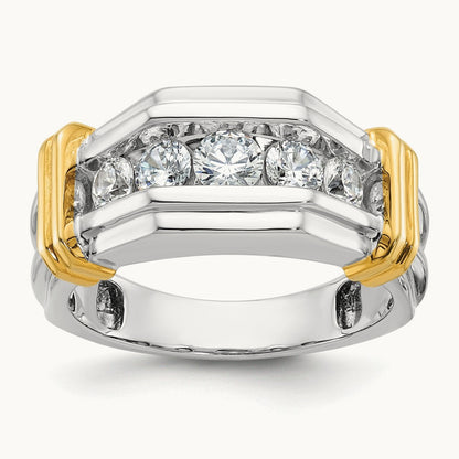 5 Stone Men's Ring, 1.00 ct tw Lab-Grown Diamond