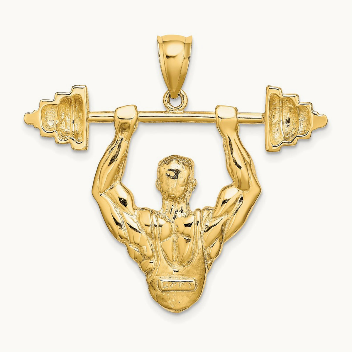 Bodybuilder Pendant, 14K