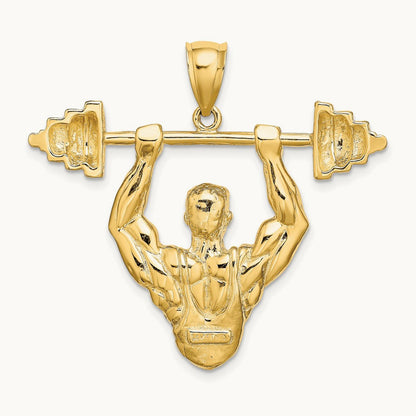 Bodybuilder Pendant, 14K