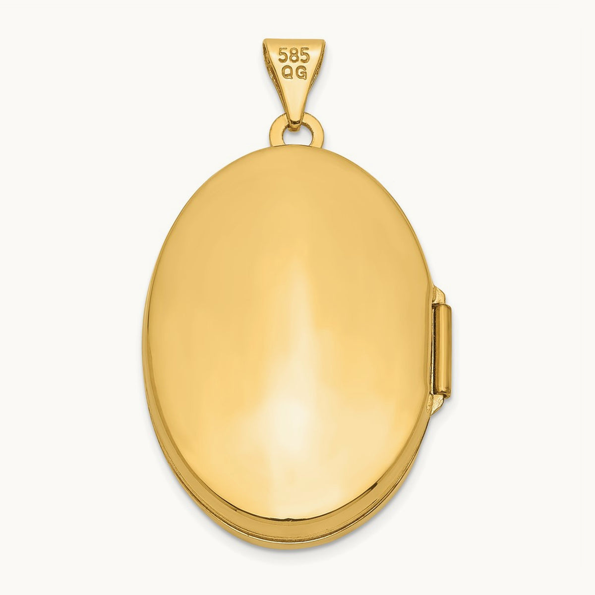 Scroll Oval Locket — 14K Yellow Gold
