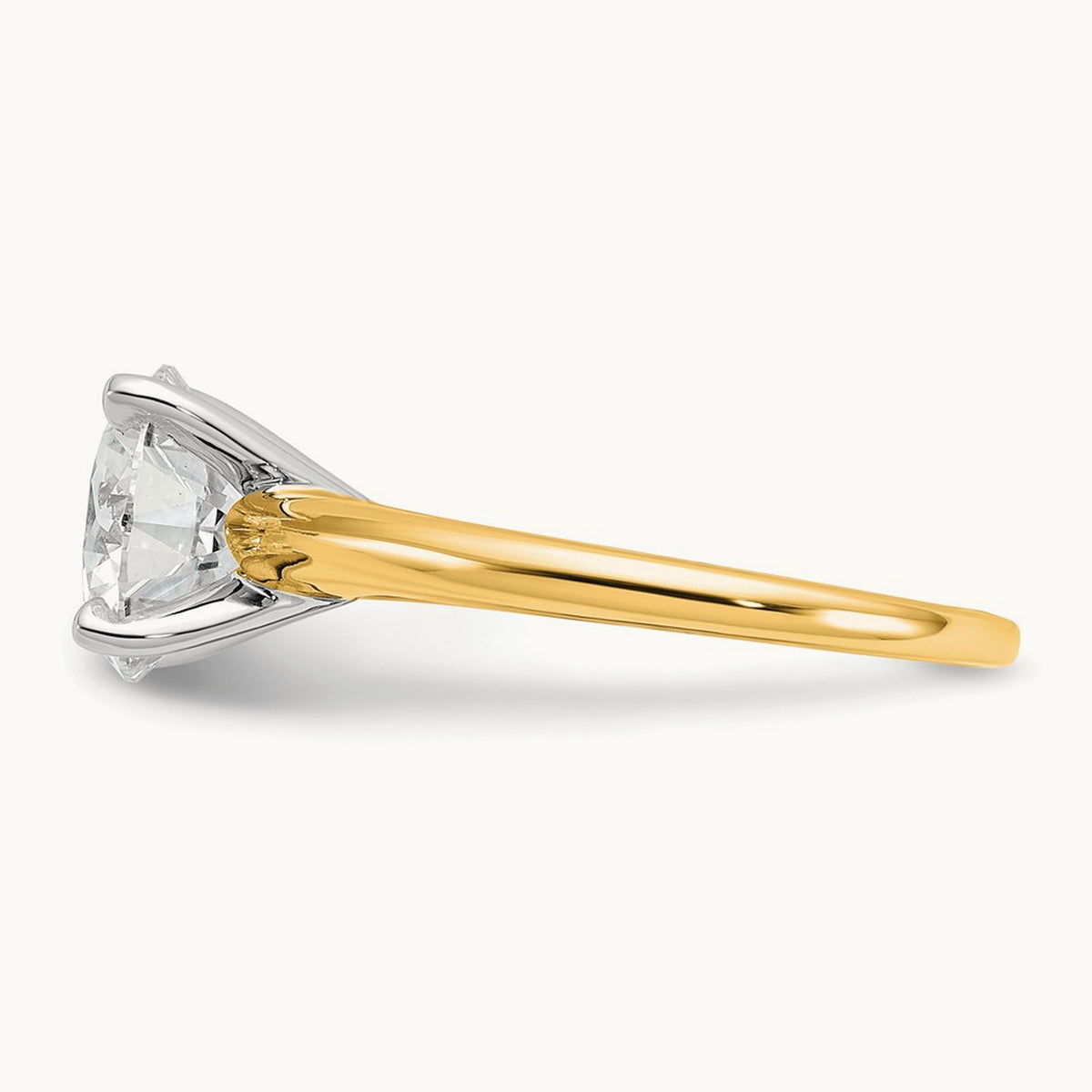 Round Solitaire Engagement Ring, 0.25-5.00 ct tw Lab-Grown Diamond — 2 1/2 ct, 14K Two-Tone