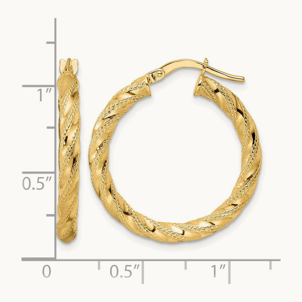 Polished Twisted Hoop Earrings — 26mm