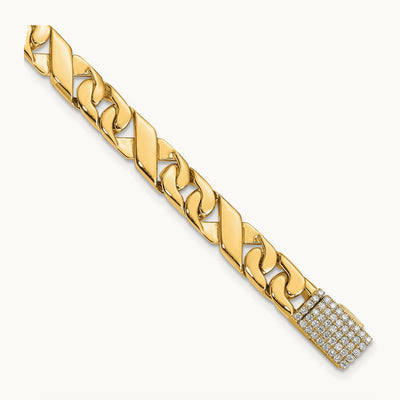 Hand-polished Fancy Link Diamond Clasp Bracelet — photo set