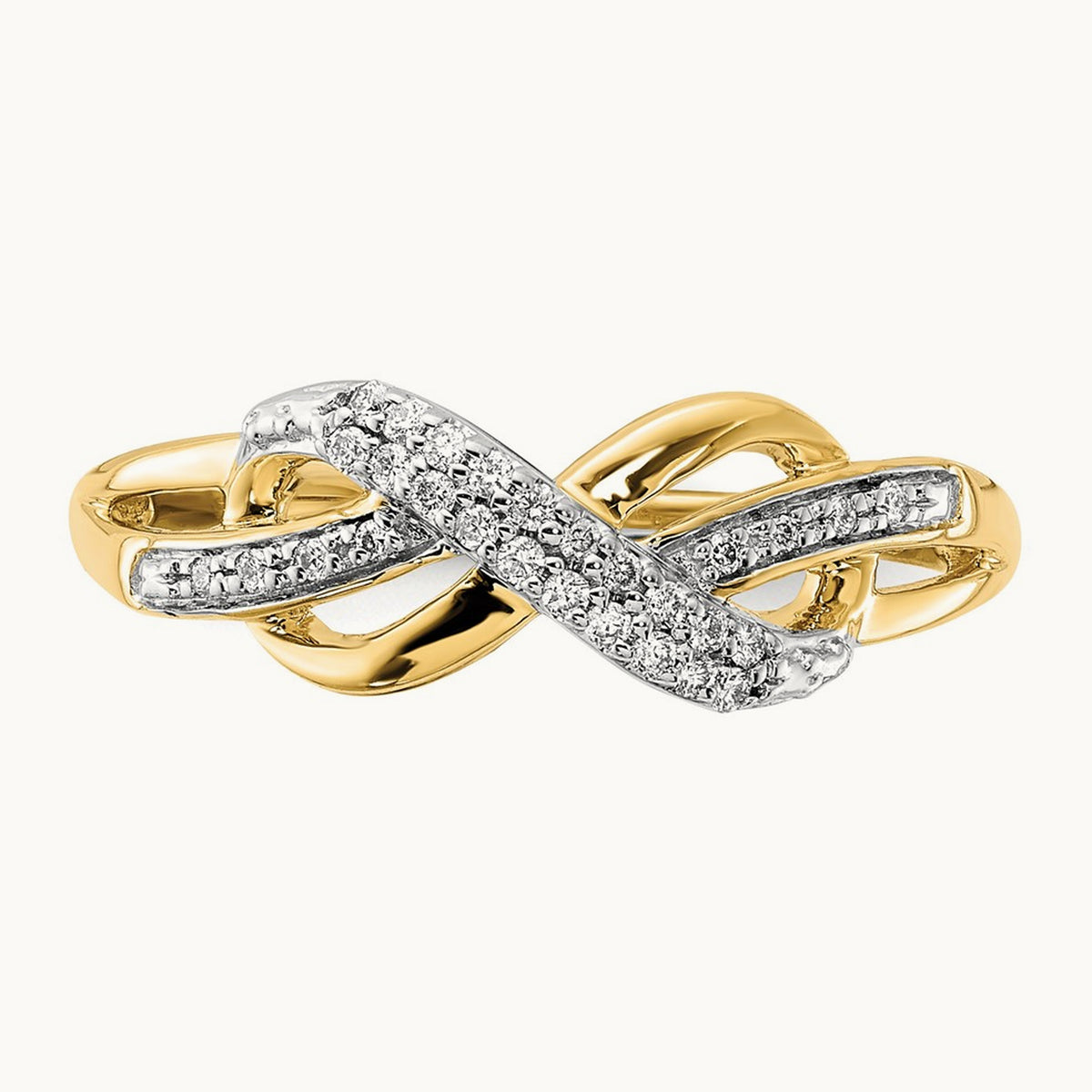 Diamond Infinity Symbol Ring — 14K Yellow Gold