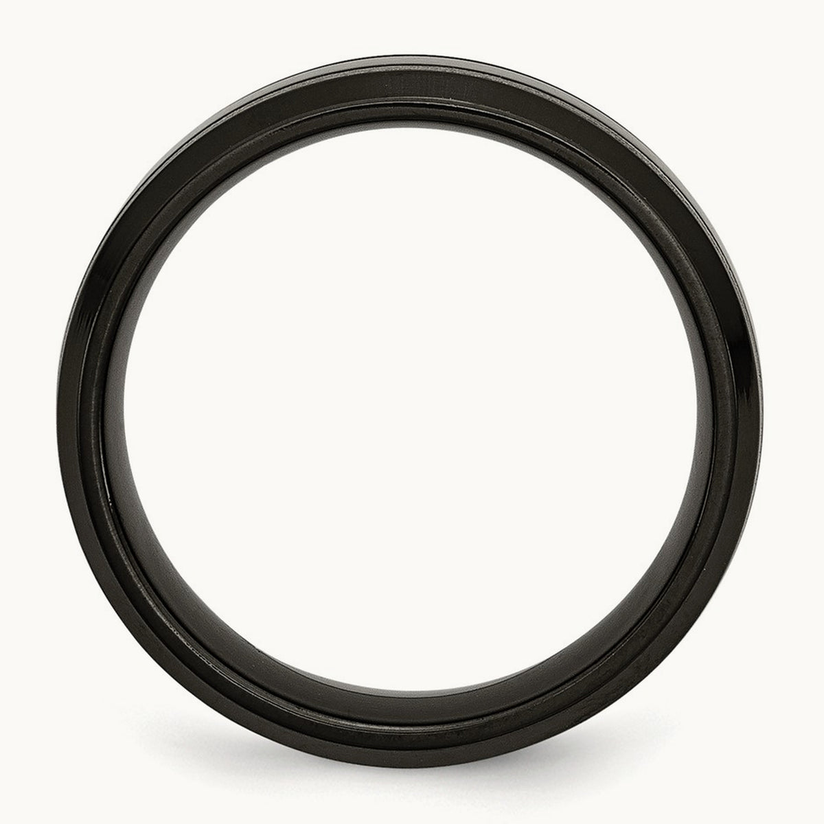 Brushed and Polished Black IP-plated Grooved Band — photo set (2)