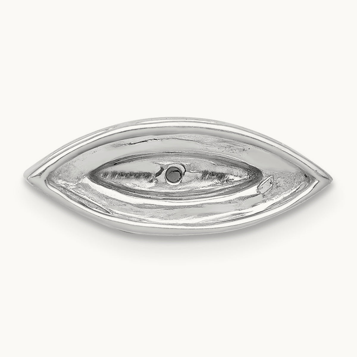 Diamond and Sapphire Evil Eye Chain Slide, 14K White Gold