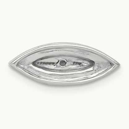 Diamond and Sapphire Evil Eye Chain Slide, 14K White Gold
