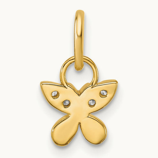 Polished Diamond Butterfly Charm — photo set