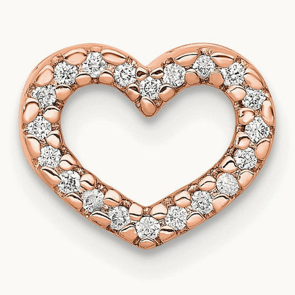 1/15ct. Diamond Heart Chain Slide — 14K Rose Gold