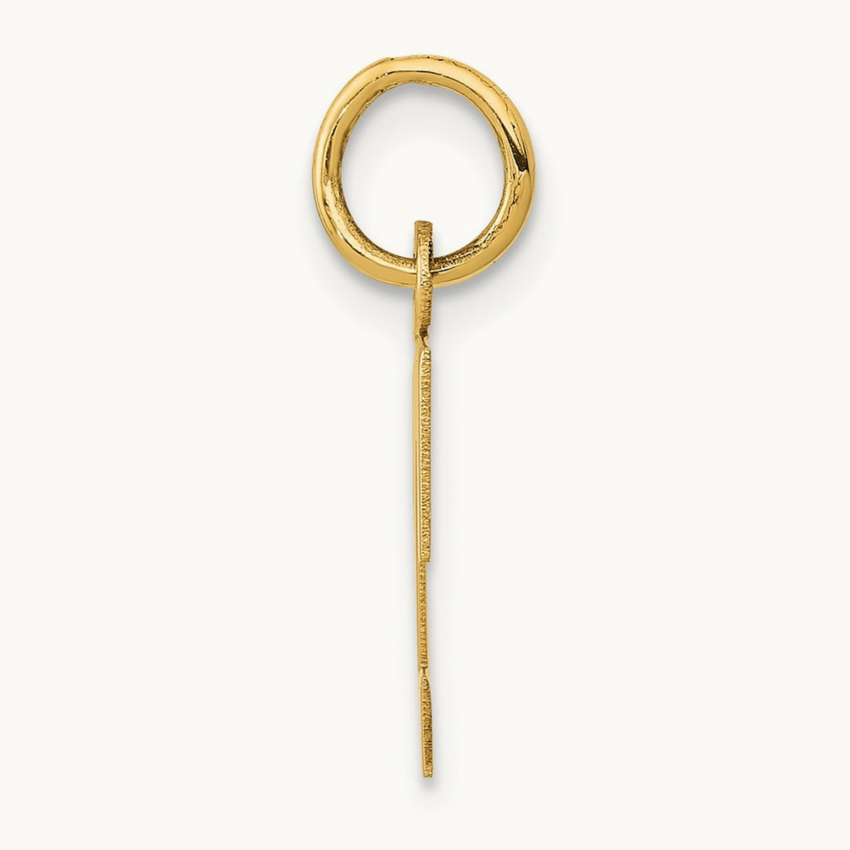Small Block Initial Charm — 14K Yellow Gold, T