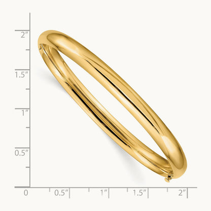 4/16 High Polished Hinged Bangle Bracelet, 14K
