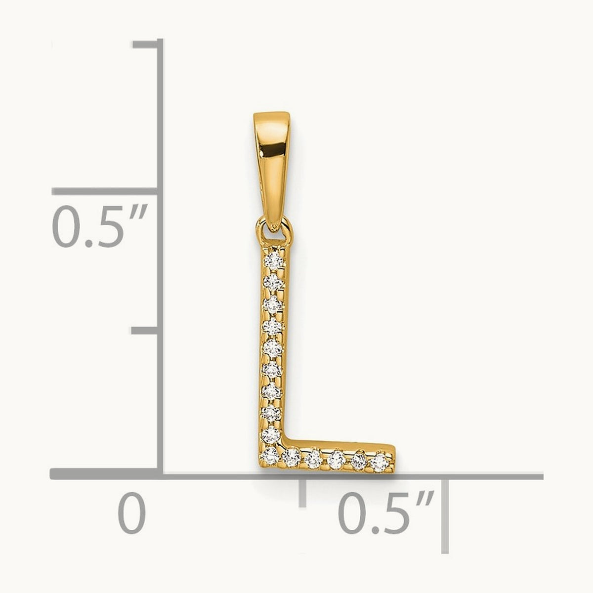Diamond Letter L Initial Pendant, 14K