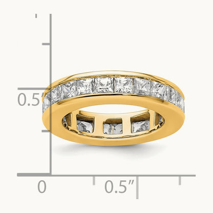 Polished Princess Channel Set Diamond Eternity Band, 3.00 ct tw — 14K Yellow Gold