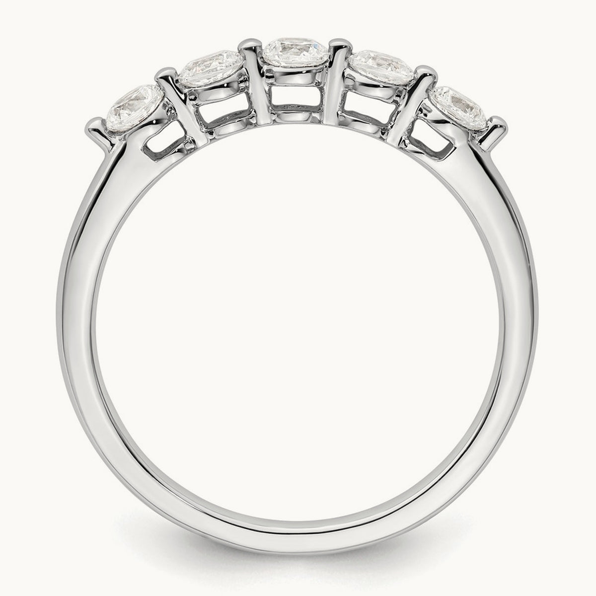 5-Stone Diamond Band, 14K White Gold
