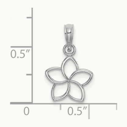 Cut Out Flower Charm, 14K White Gold