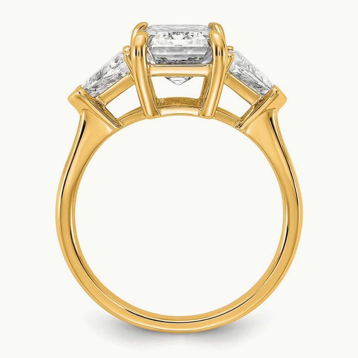 Radiant & Triangle Engagement Ring, 1.25-3.50 ct tw Lab-Grown Diamond — 3 5/8 ct, 14K Yellow Gold