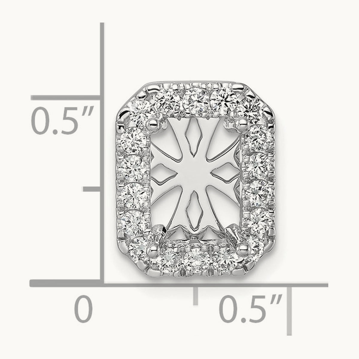 Radiant Halo Chain Slide, 2.50 ct tw Lab-Grown Diamond — 14K White Gold, 7