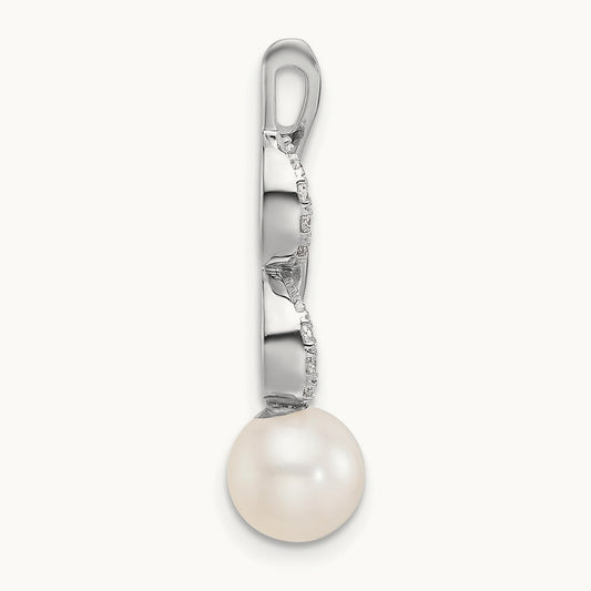 Polished Diamond and Pearl Chain Slide — photo set