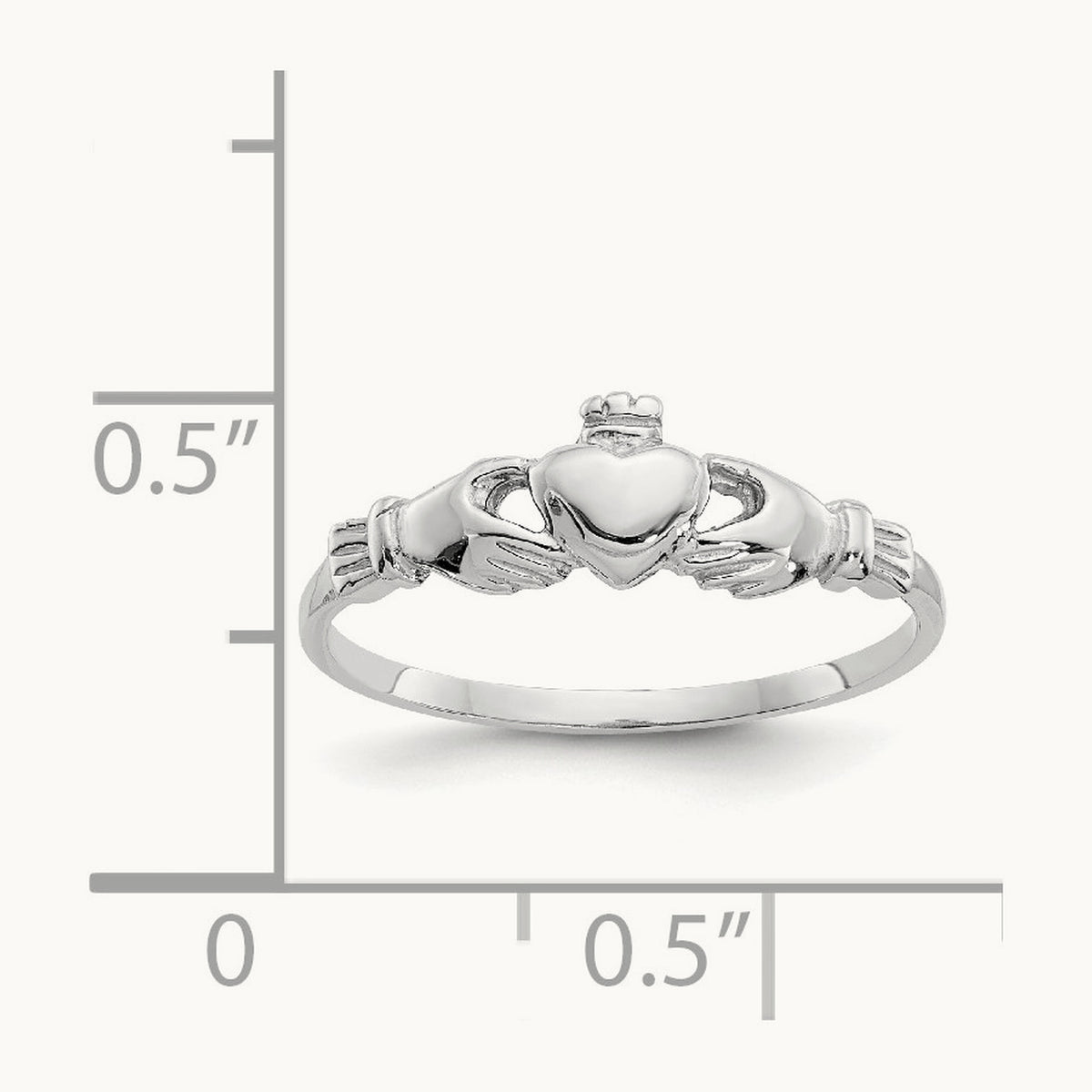 Child's Claddagh Ring — 14K White Gold