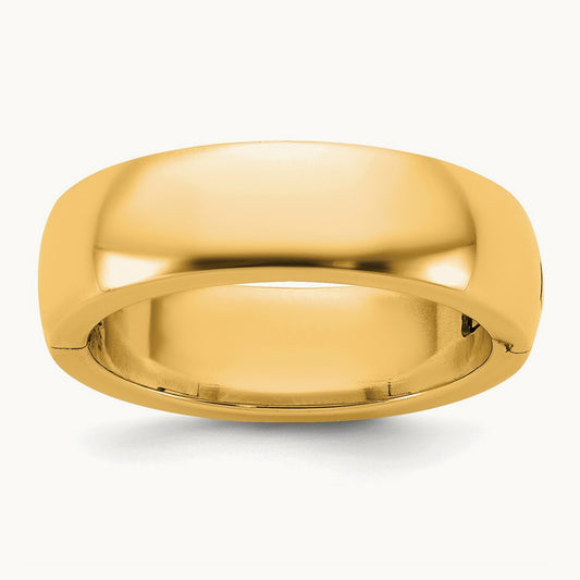 CLIQ Hinged Half Round Wedding Band, 6mm, 14K Yellow Gold