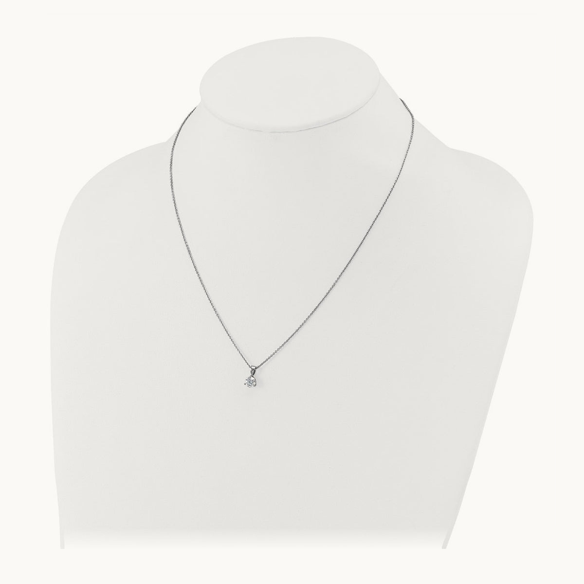 Solitaire Pendant Necklace, 1/5-1 ct Lab-Grown Diamond — 14K White Gold