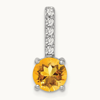 Round Citrine and Diamond Pendant — photo set
