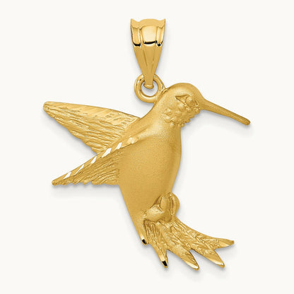 Hummingbird Charm, 14K