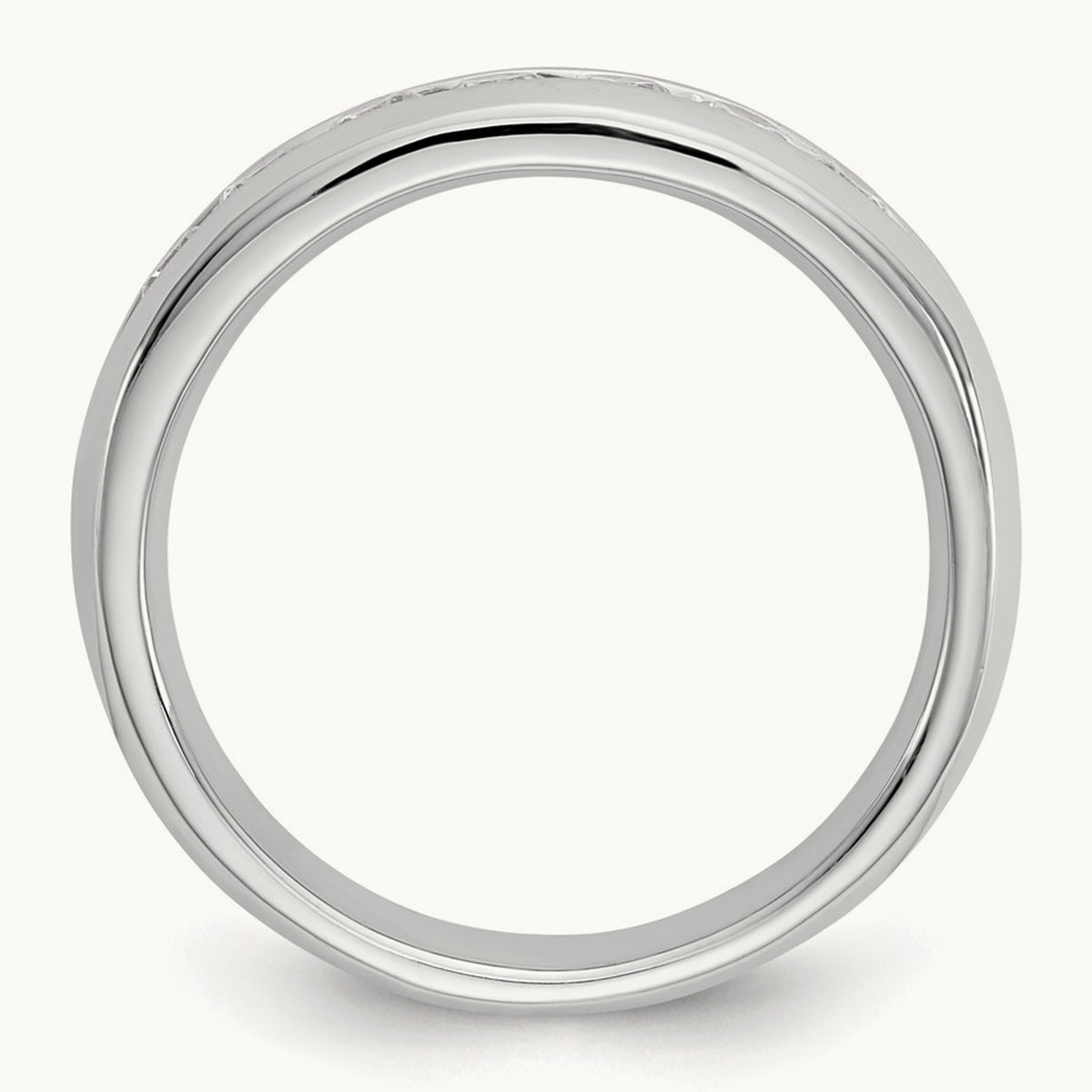 7-Stone Diamond Channel Band, 14K White Gold