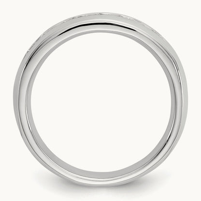7-Stone Diamond Channel Band, 14K White Gold