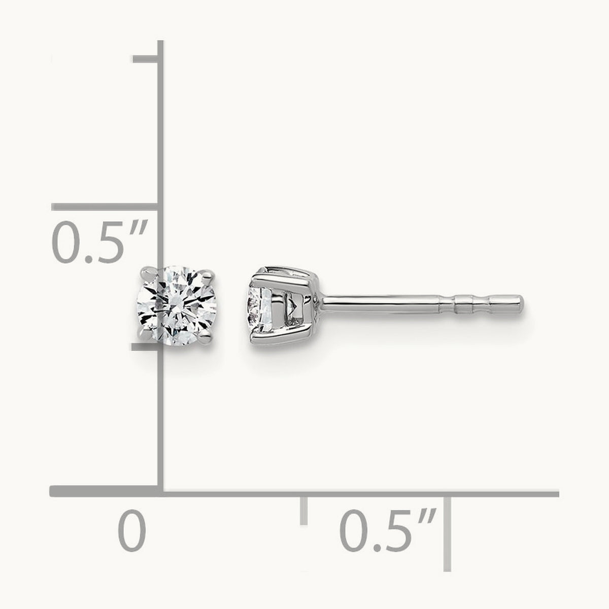 Round Lightweight Earrings, 0.25-6.00 ct tw Lab-Grown Diamond — 1/3 ct, 10K White Gold