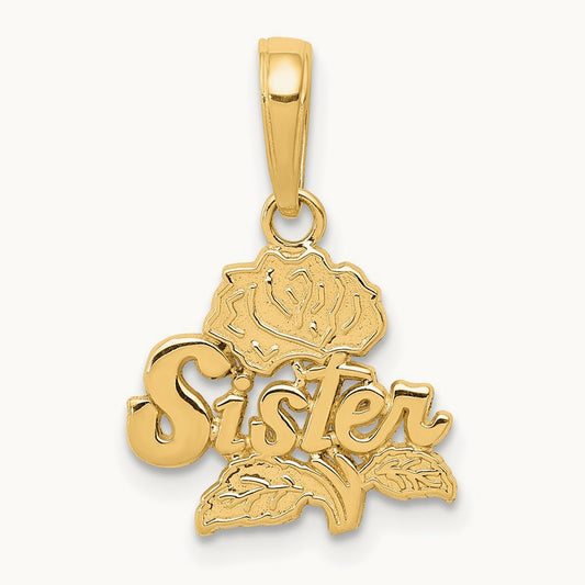 SISTER Rose Pendant, 14K
